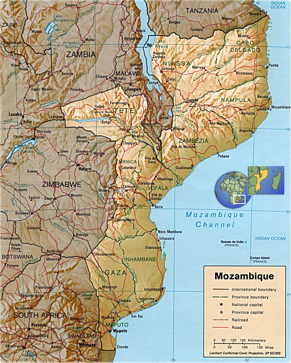 Moçambique Shaded Relief