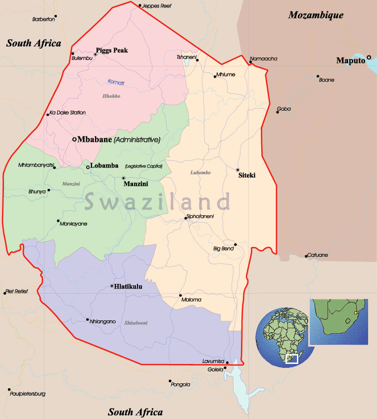 Swaziland map