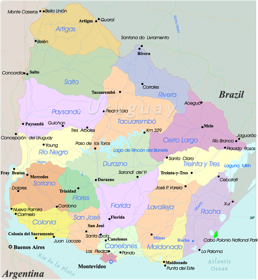 Political Map Uruguay