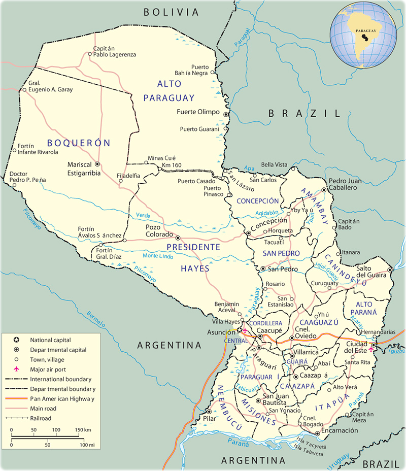 Political Map Paraguay
