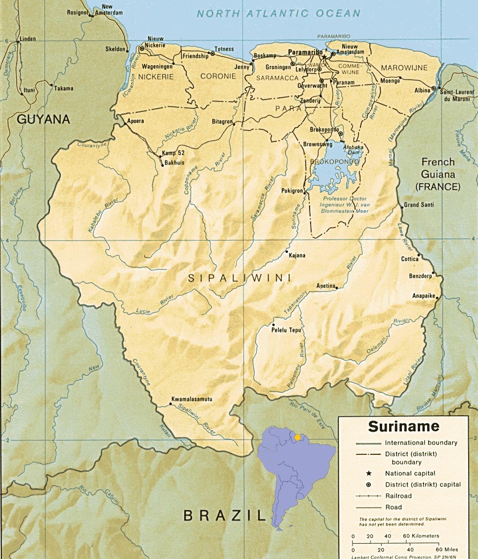 Suriname map