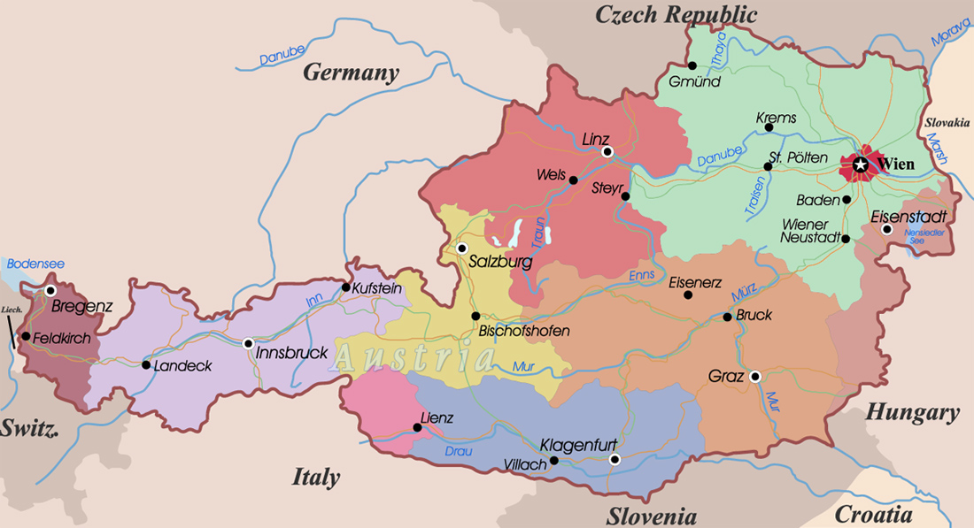 Political Map Austria