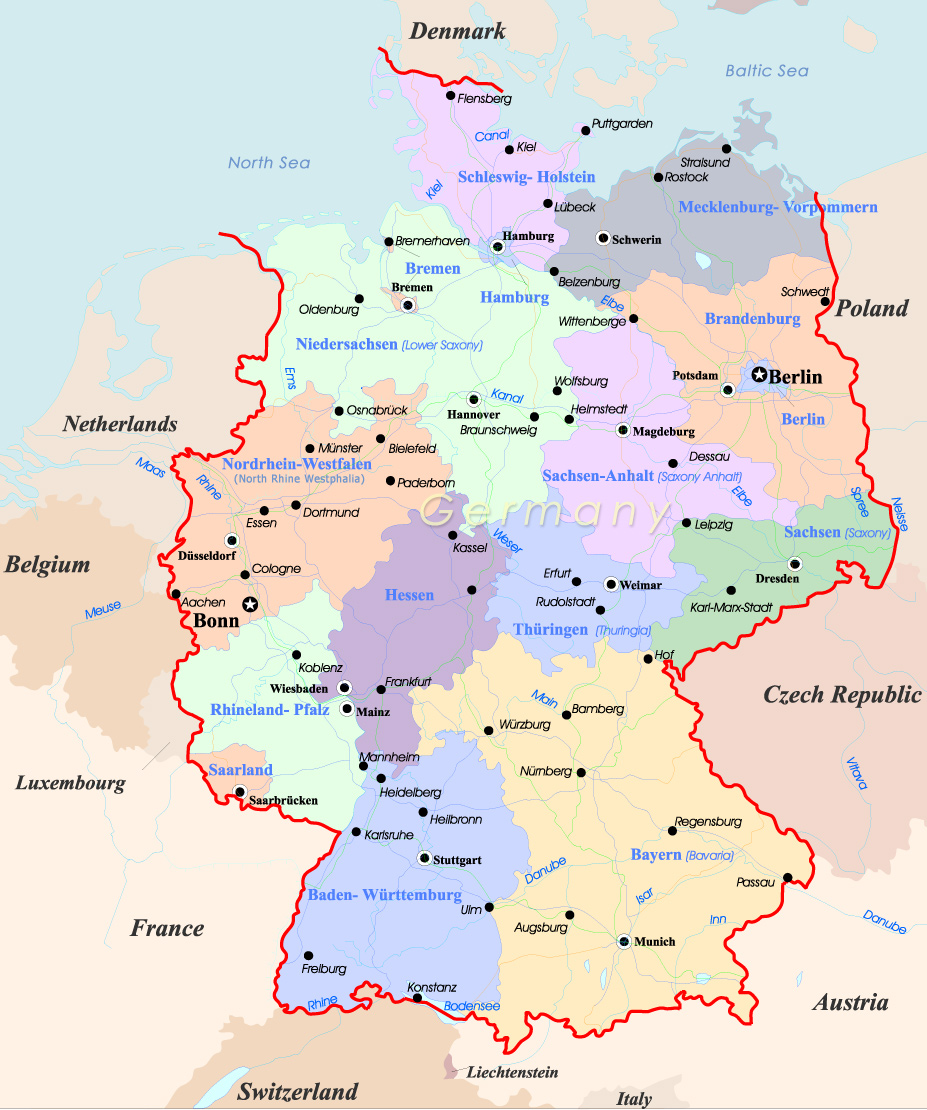 map of germany in europe Germany Map Travel map of germany in europe