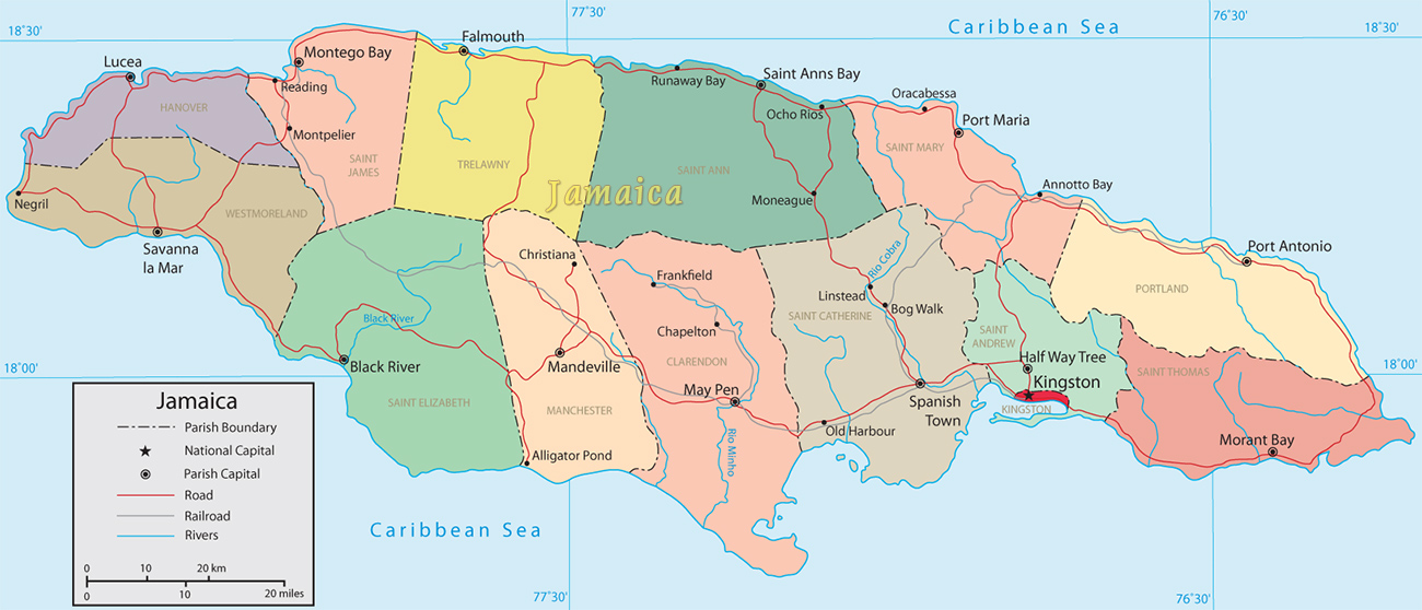 Map Jamaica
